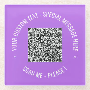 Posavasos De Vidrio Su escáner de código QR Personalizado de informaci