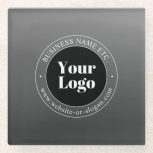 Posavasos De Vidrio Su logotipo o diseño de negocio y texto editable