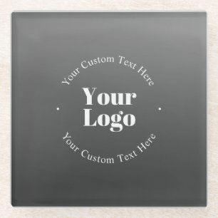 Posavasos De Vidrio Su logotipo o diseño de negocio y texto editable
