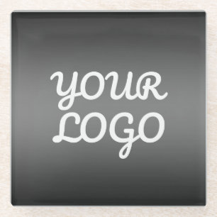 Posavasos De Vidrio Su logotipo y ombre moderno simple Gris oscuro