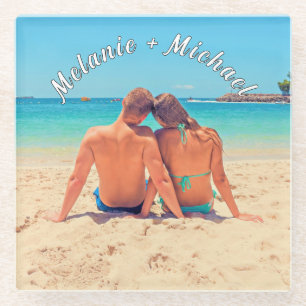 Posavasos De Vidrio Su tostadora romántica de vidrio fotográfico con n