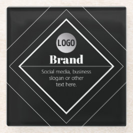 Posavasos De Vidrio Sube tu logotipo y diseño de texto personalizable
