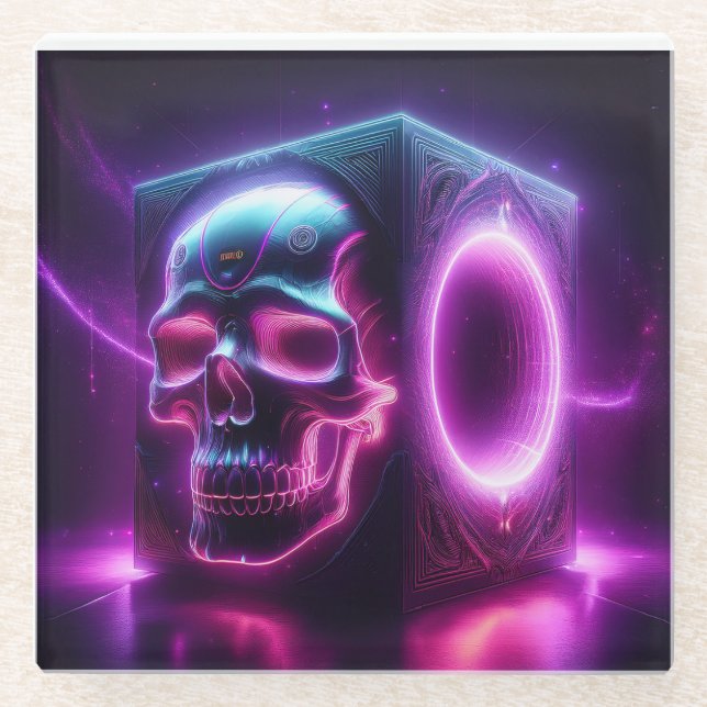 Posavasos De Vidrio Subwoofer Skullbox (Anverso)