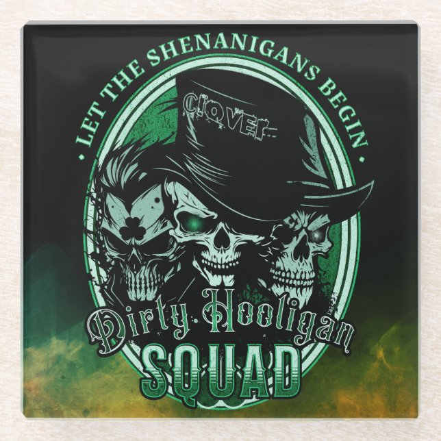 Posavasos De Vidrio Sucio Escuadrón de Hooligan (Anverso)