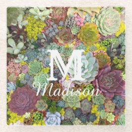 Posavasos De Vidrio Suculentos paisajes coloridos