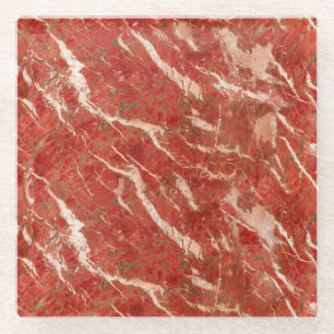Posavasos De Vidrio Suelo de mármol rojo, textura de alta resolución.