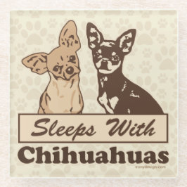 Posavasos De Vidrio Sueños con las chihuahuas