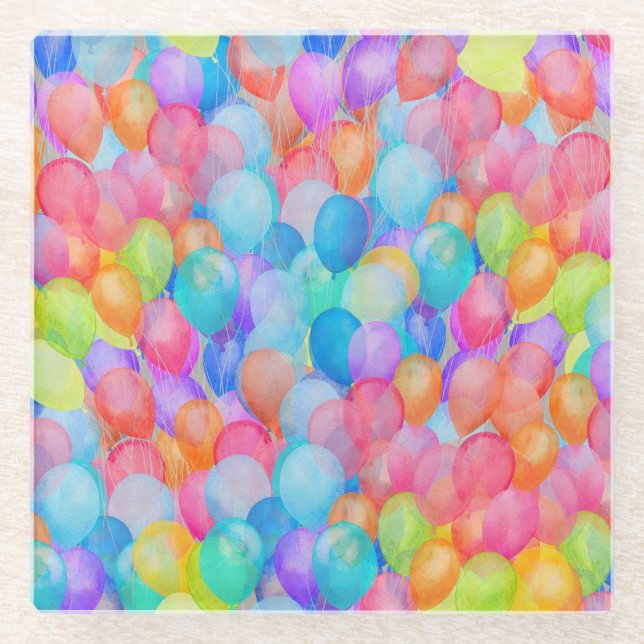Posavasos De Vidrio Sueños de arcoiris: arte de globos acuáticos (Anverso)