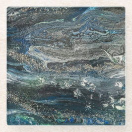 Posavasos De Vidrio Sueños de la pintura abstracta del Océano 20