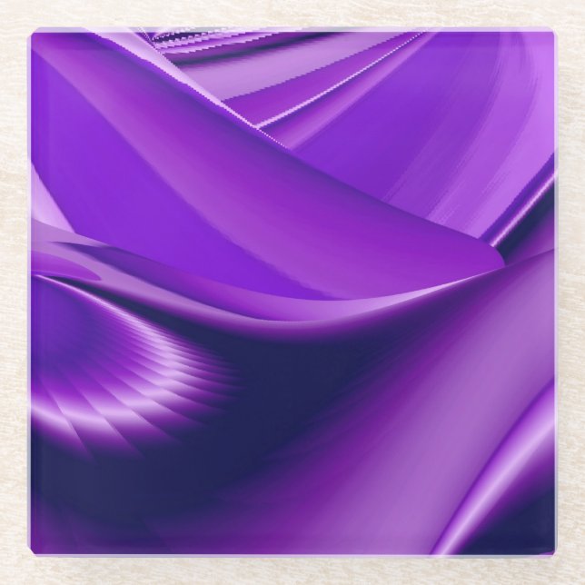 Posavasos De Vidrio Sueños del arcoiris de flores moradas (Anverso)