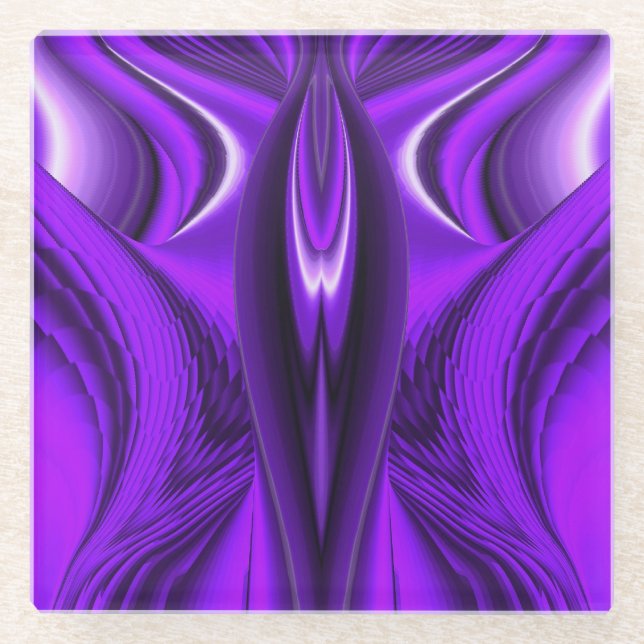 Posavasos De Vidrio Sueños del arcoiris de flores moradas (Anverso)