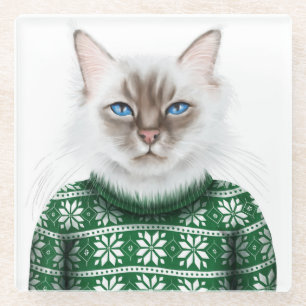 Posavasos De Vidrio Suéter del gato del gatito