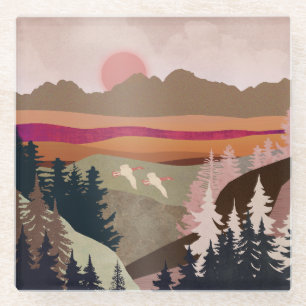 Posavasos De Vidrio Summer Geese