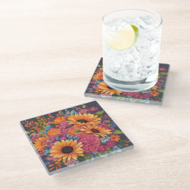 Posavasos De Vidrio Summer Sunflower magic