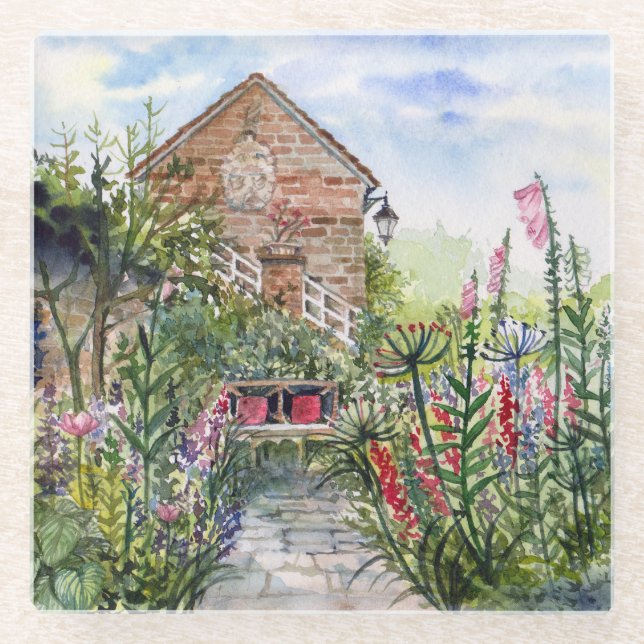 Posavasos De Vidrio Summer Wildflower English Garden in York (Anverso)