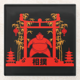 Posavasos De Vidrio Sumo Wrestler