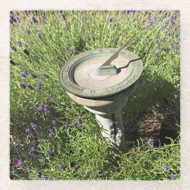Posavasos De Vidrio Sundial en Lavender (Anverso)