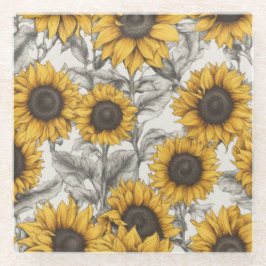 Posavasos De Vidrio Sunflower
