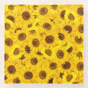 Posavasos De Vidrio Sunflower