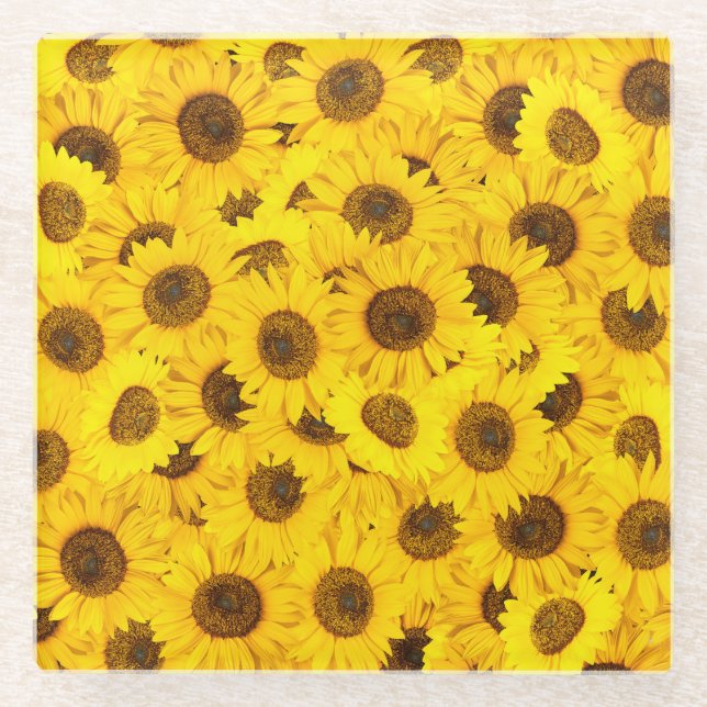 Posavasos De Vidrio Sunflower (Anverso)