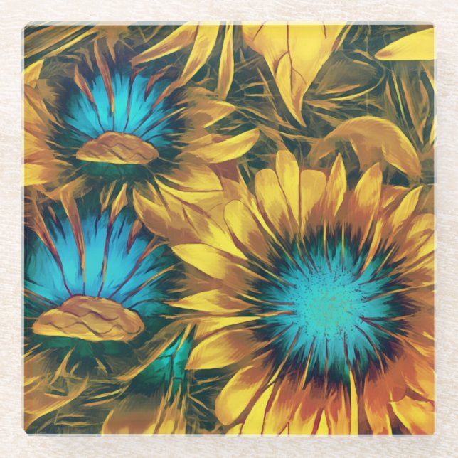 Posavasos De Vidrio Sunflower (Anverso)