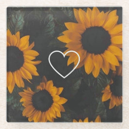 Posavasos De Vidrio Sunflower