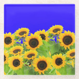Posavasos De Vidrio Sunflower - Libertad Ucrania Paz Bandera ucraniana