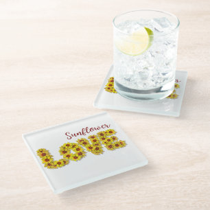 Posavasos de vidrio Sunflower Love