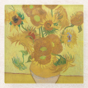 Posavasos De Vidrio Sunflowers de Vincent van Gogh (1888)