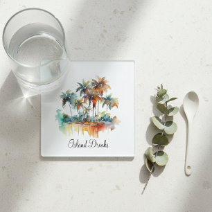 Posavasos De Vidrio Sunset Grove, personalizado