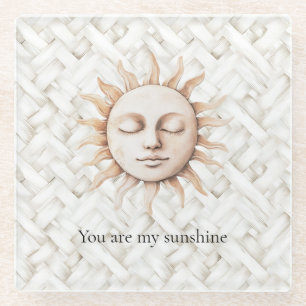 Posavasos De Vidrio Sunshine Sun White Basket Weev