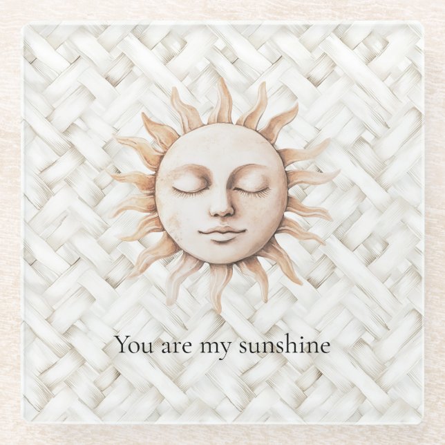 Posavasos De Vidrio Sunshine Sun White Basket Weev (Anverso)