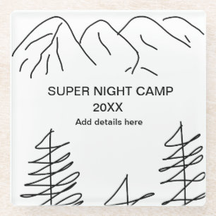 Posavasos De Vidrio Super camp verano invierno agregar nombre año viaj