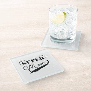 Posavasos De Vidrio Super Mamá