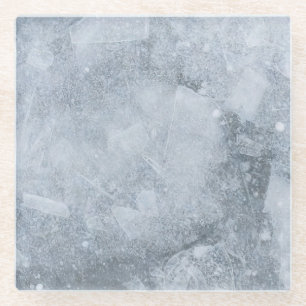 Posavasos De Vidrio Superficie de hielo agrietado (Estilo 4) Pintura a