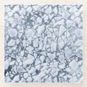 Posavasos De Vidrio Superficie de Hielo Agrietado (Estilo 6) Pintura a
