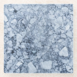 Posavasos De Vidrio Superficie de hielo agrietado (Estilo 7) Pintura a
