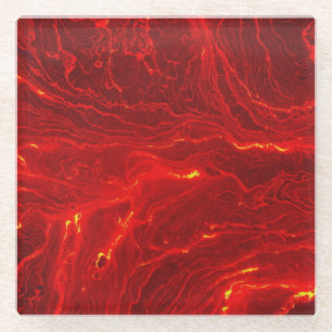 Posavasos De Vidrio Superficie de lava caliente (estilo 3) pintura al 