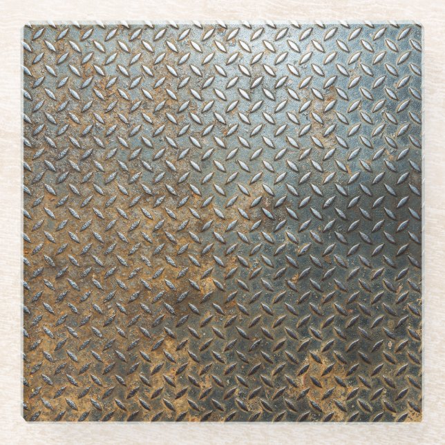 Posavasos De Vidrio Superficie metálica, fondo de textura reflectante. (Anverso)