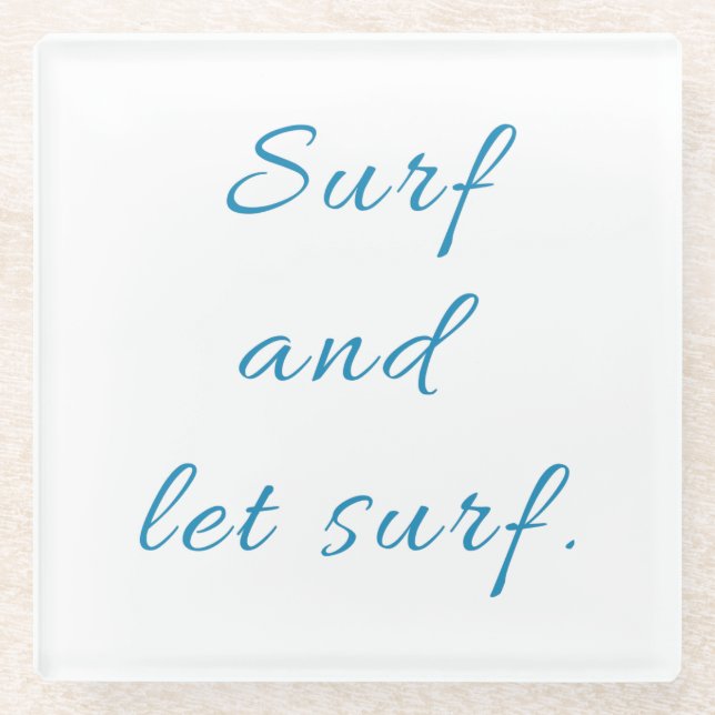 Posavasos De Vidrio Surf y Let Surf (Anverso)