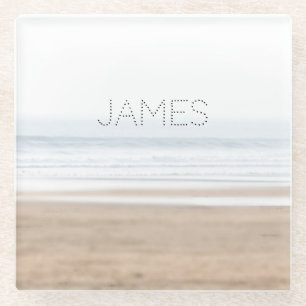Posavasos De Vidrio Surfing beach personalizado