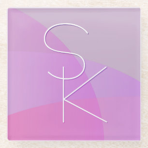 Posavasos De Vidrio Sus inicios superpuestos Geométrica rosa moderna