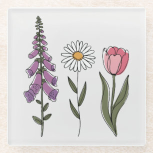Posavasos De Vidrio Sutil Anti-Trump - Tulipán de Margarita Foxglove I