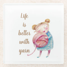 Posavasos De Vidrio Sweet Yarn Lover