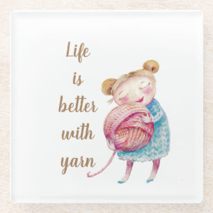 Posavasos De Vidrio Sweet Yarn Lover