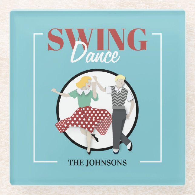 Posavasos De Vidrio Swing Dance (Anverso)