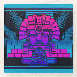 Posavasos De Vidrio Synthwave Pharaoh