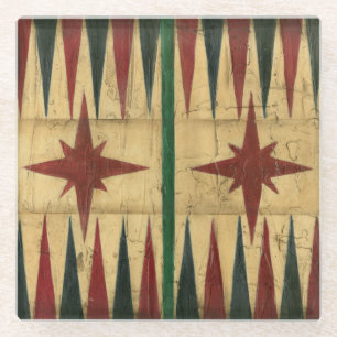 Posavasos De Vidrio Tablero antiguo del juego del backgammon de Ethan