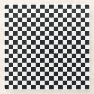 Posavasos De Vidrio Tablero de ajedrez clásico blanco y negro de STayl