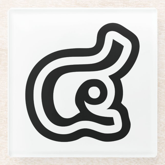 Posavasos De Vidrio Tailandia Número 4 / Cuatro / ๔ (Ver/Si) Guión Tai (Anverso)